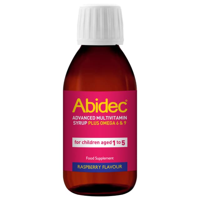 Abidec Advanced Multivitamin Srup Plus Omega 6&9 For Ages 1Yr To 5 Yr 150ml Raspberry Flavour